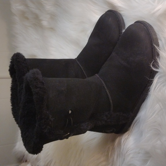 Airwalk sherpa lined suede booties black sz 6 1/2 - Picture 2 of 11